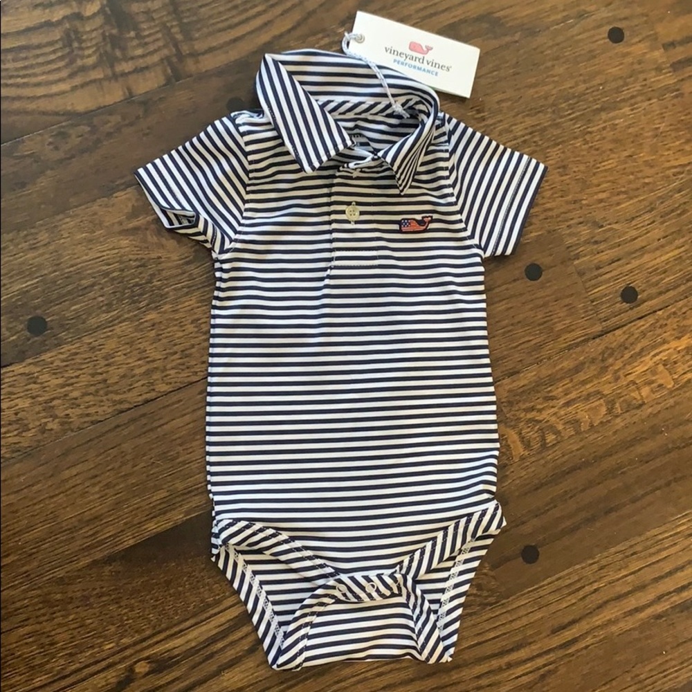 NWT Vineyard Vines Striped Polo Onesie